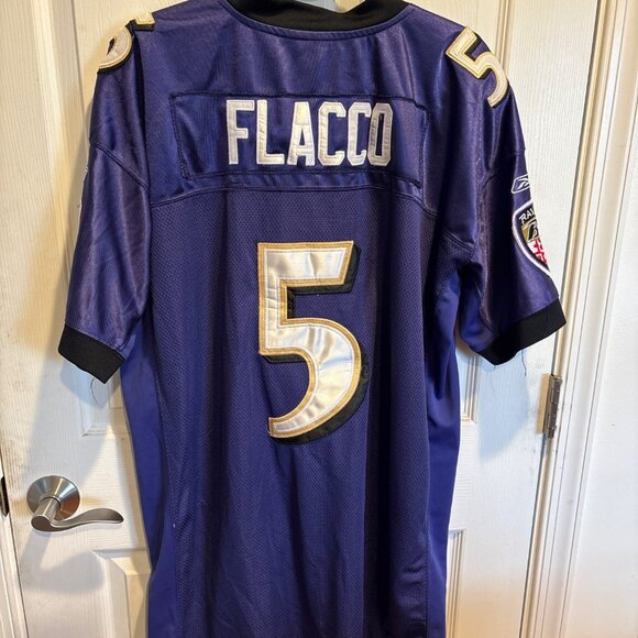 Baltimore Ravens Joe Flacco #5 Authentic NFL Jersey Mens Size 54 Reebok Purple - Picture 5 of 9